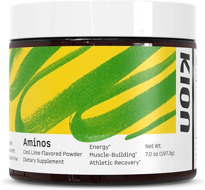 Kion Aminos Essential Amino Acids Supplement - Amino Acid Powder, Amino Energy Powder, Essential Energy Without Caffeine, Essential Amino Acids, BCAA EAA - 30 Servings, Cool Lime
