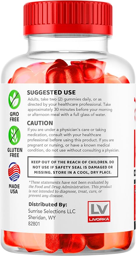 Trim Tummy Keto ACV Gummies 1050MG, Keto Apple Cider Vinegar - Advanced Formula, 60 Gummies for 1 Month