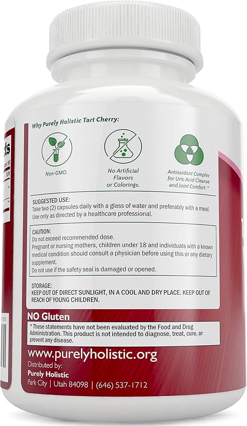 Purely Holistic Grape Seed Extract 400mg + Tart Cherry Extract and Celery Seed Bundle - 430 Vegan Capsules - Made in USA