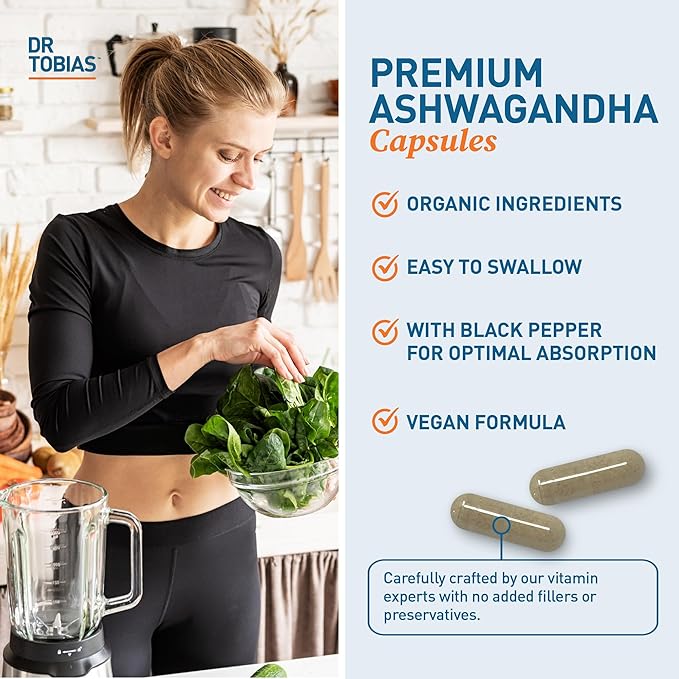Dr. Tobias Saw Palmetto Supplement and Ashwagandha Capsules, Support Hormonal Health for Women & Men, Resilience & Balance Supplements, Non-GMO