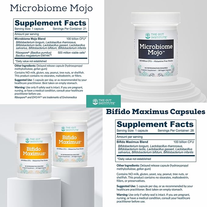 Gut Reset Protocol 1X Microbiome Mojo + 2X Bifido Maximus + Protocol PDF - High Potency Probiotics for Harmonizing Your Gut - Enhance Immunity, Hormonal Balance & Mood