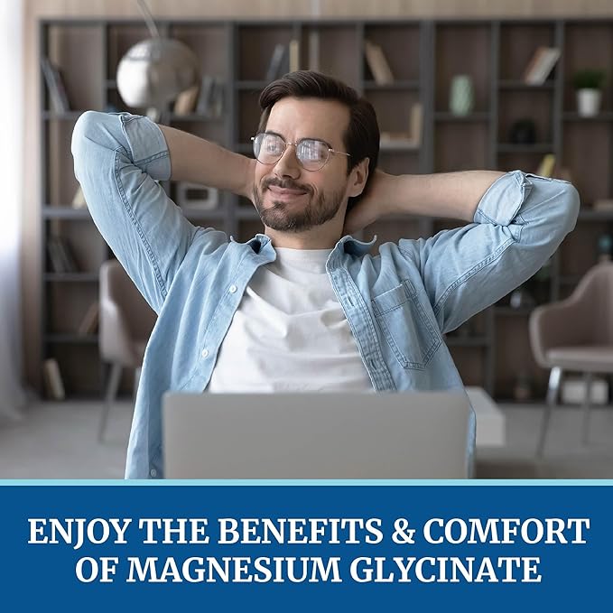 Magnesium Glycinate 500mg | Chelated for High Absorption | Muscle Relaxation, Bones, Heart, Nerve, Sleep & Calm Support for Women & Men | Magnesium Chelate Supplement & Bisglycinate Complex | 240ct