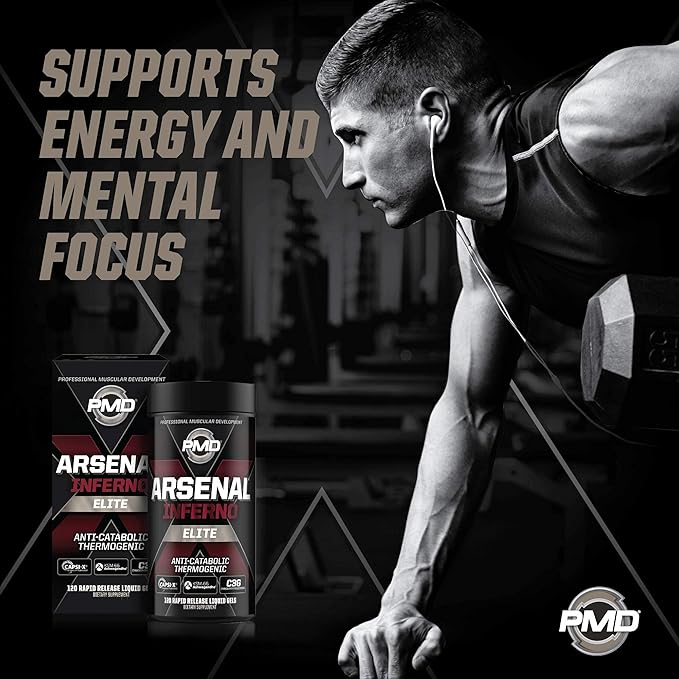 PMD Sports Arsenal X Inferno Superior Fast-Acting Liquid Gel Thermogenic Fat Burner (120 Liquid Gels) Sports BCAA for Recovery and Performance- Fun on The Beach (30 Servings)