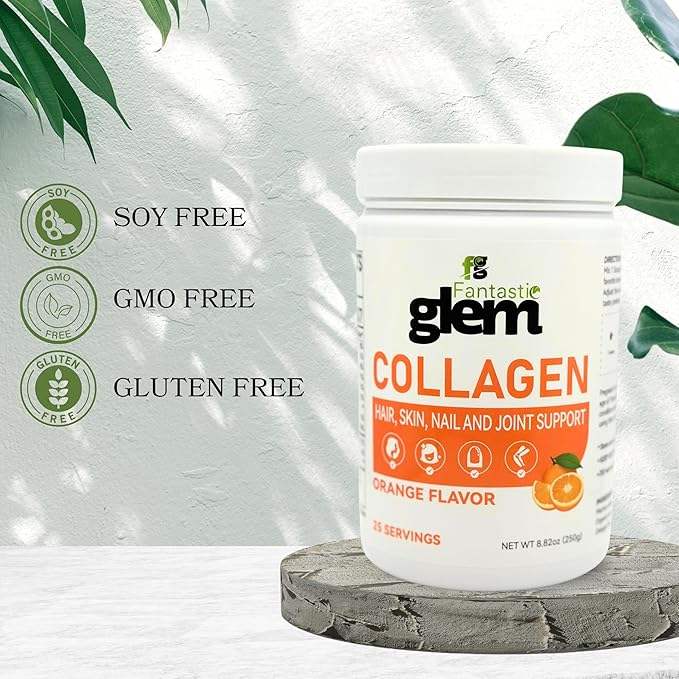 Collagen Powder β Support Skin Suppleness, Strengthens Hair Development, Helps Maintain Flexible Joints - GMO, Soy and Gluten Free - 25 Servings, 250g
