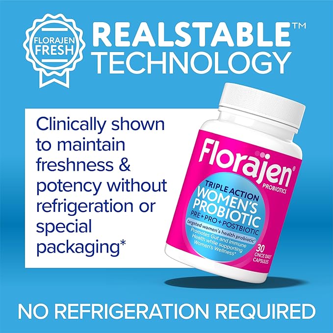 Florajen Complete Probiotic, Prebiotic, & Postbiotic, Women & Men's Daily Immune Support & Digestive Supplement for Constipation and Bloating Relief, 30 Capsules