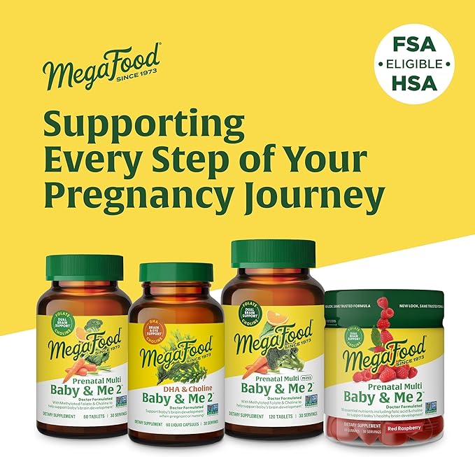 MEGAFOOD Baby & Me 2 DHA & Choline Prenatal, 60 CT