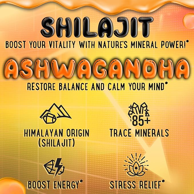 Pure Himalayan Shilajit Gummies - 100% Authentic Shilajit Reisin Extract for Men and Women with Ashwagandha and Shatavari - 60 Gummy - Strawberry & Banana and Peach & Mango Bundle