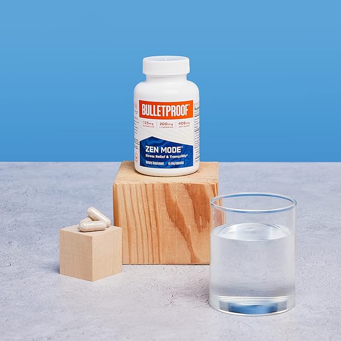 Bulletproof Zen Mode Stress Relief and Tranquility Capsules, 45 Count, Supplement for Calm and Relaxation