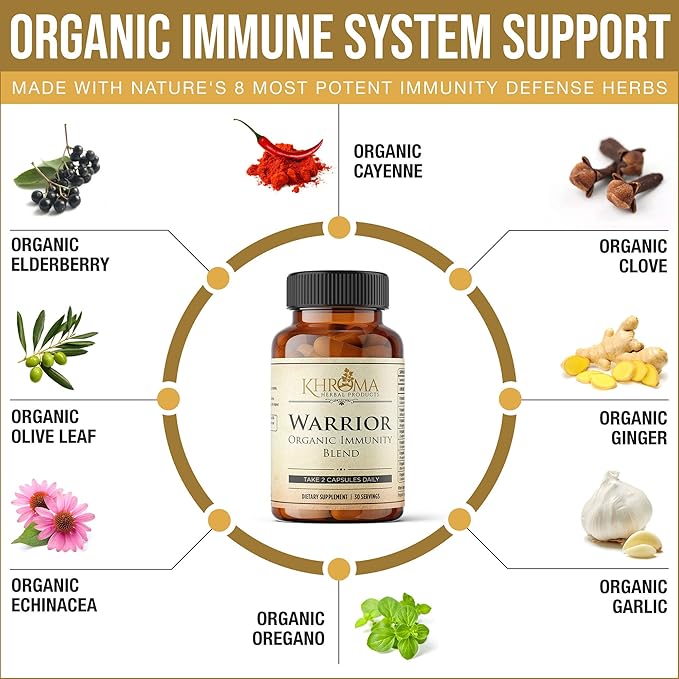 Warrior - Organic Immune System Support - Made with Nature's 8 Most Potent Immunity Defense Herbs