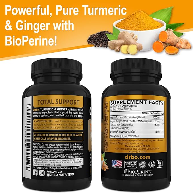 DR. BO Glucosamine Chondroitin & Turmeric Ginger Supplement
