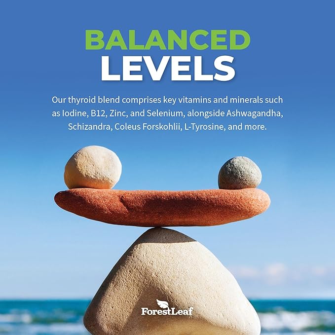 Thyroid Support for Women and Men with Iodine - Energy, Focus & Power Thyroid Supplement - All Natural Herbal Mineral and Vitamin Complex with B12, Zinc, Selenium, Ashwagandha - 60 Vegetarian Capsules