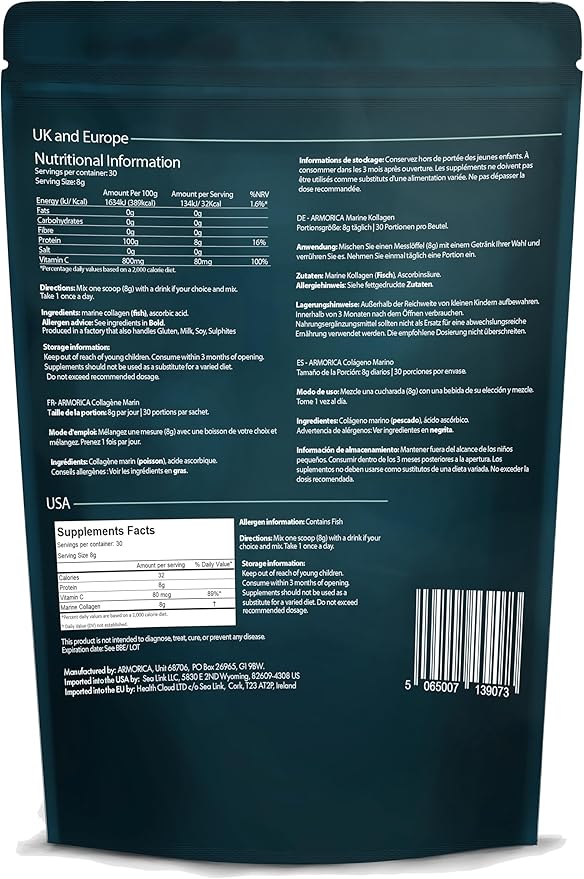 Fermented Cod Liver Oil & Wild Marine Collagen Powder - Natural Source of Omega-3's, Fat Soluble Vitamins, and Collagen Peptides.