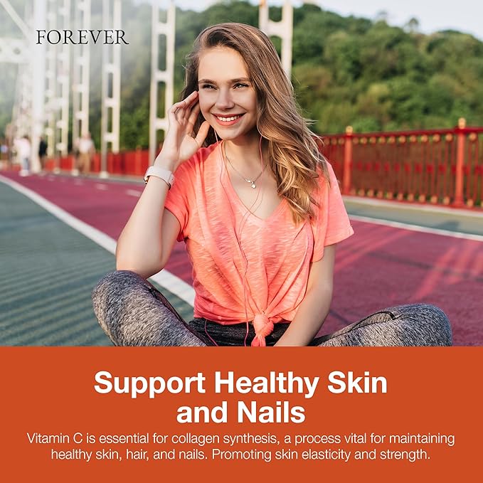 Forever Living - Absorbent-C - Orange, Honey Flavor with Oat Bran - Vitamin C for Immune Support and Skin Health - 100 Chewable Tablets (Pack of 2)
