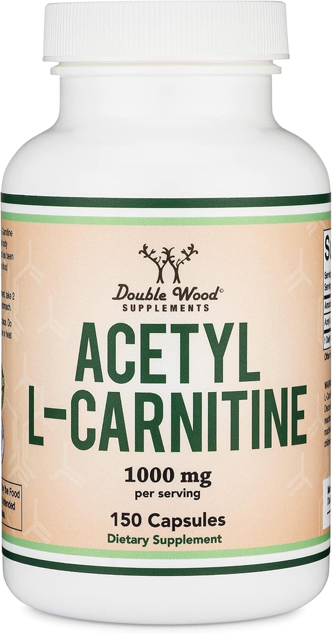 Acetyl L-Carnitine 1,000mg Per Serving, 150 Capsules (ALCAR for Brain Function Support, Memory, Attention, and Stamina) Acetyl L Carnitine That is Third Party Tested by Double Wood