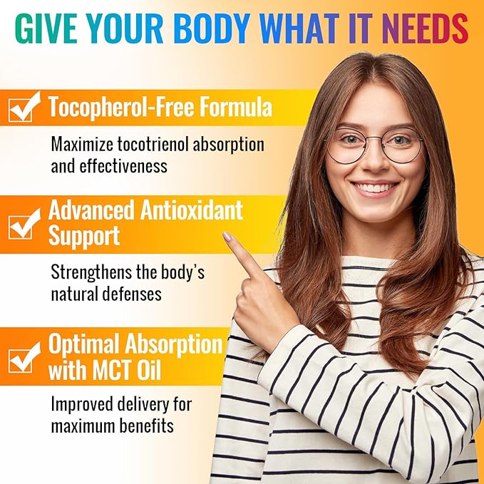 Full Spectrum of Tocotrienols Supplement 1200mg- Tocotrienol Vitamin E Liquid,Tocopherol-Free - Superior Antioxidant Blend - Higher Absorption - 2 Pack