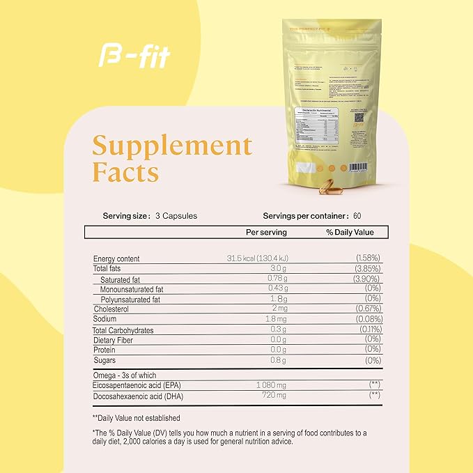 Fish Oil Omega 3 Supplements - 1800 mg Fatty Acids - 1080 mg EPA and 720 mg DHA - 180 Capsules from Norwegian Salmon & Cold-Water Fish - EPAX Patented - Odorless Softgel Capsules