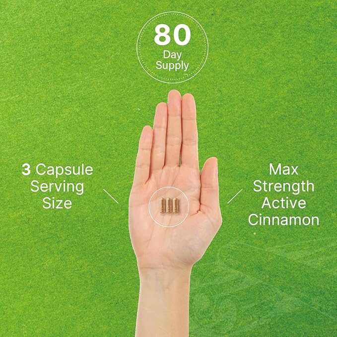 Ceylon Cinnamon 6,000mg with Chromium 1,000mcg Per Serving, 240 Capsules –Active Inner Bark Extract – True Sri Lanka Source – Natural Cinnamon Supplements– Non-GMO