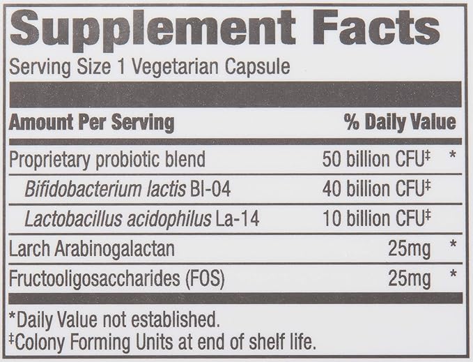 Amazon Elements One Daily Adult Probiotic Blend, Supports Healthy Colon and Immune Function, 50 Billion CFU (2 Strains), 30 Capsules, 1 Month Supply (Packaging May Vary) (Pack of 2)