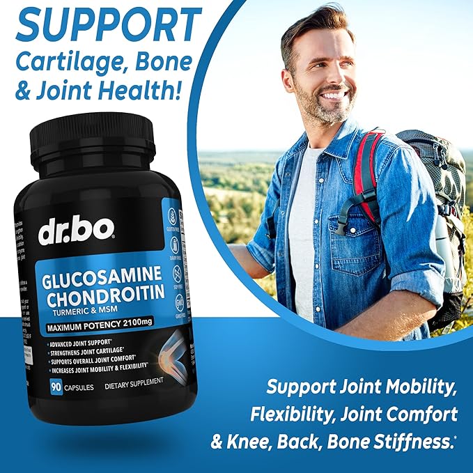 Glucosamine Chondroitin MSM Turmeric & Tart Cherry - Joint Health Supplement Knee Bone & Joints, Purge Uric Acid Cleanse Flush Antioxidant Pills - Joint Support Pills & Tart Cherry Extract Capsules