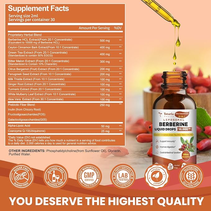 Liposomal Liquid Vitamin D3 K2 + Liposomal Berberine Drops