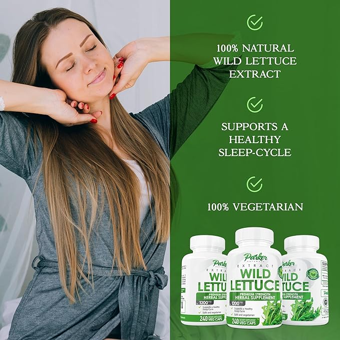 Wild Lettuce Extract – Herbal Sleep Supplement 1200mg, 4:1 Concentrated, Vegan Capsules, Soothes Discomfort, 120 Servings, 240 Count