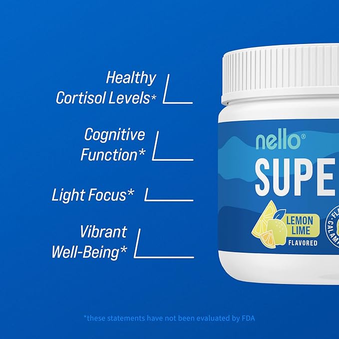 Supercalm Powdered Drink Mix, Lemon Lime, L Theanine, Ksm-66 Ashwagandha, Magnesium Glycinate, Vitamin D 3, Supplements for Relaxation & Focus, Natural, No Sugar, Non GMO, 30 Srvgs