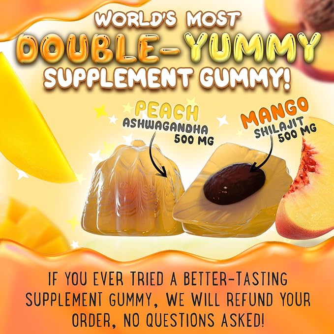 Pure Himalayan Shilajit Gummies - 100% Authentic Shilajit Reisin Extract for Men and Women with Ashwagandha and Shatavari - 60 Gummy - Strawberry & Banana, Apple & Kiwi and Peach & Mango Bundle
