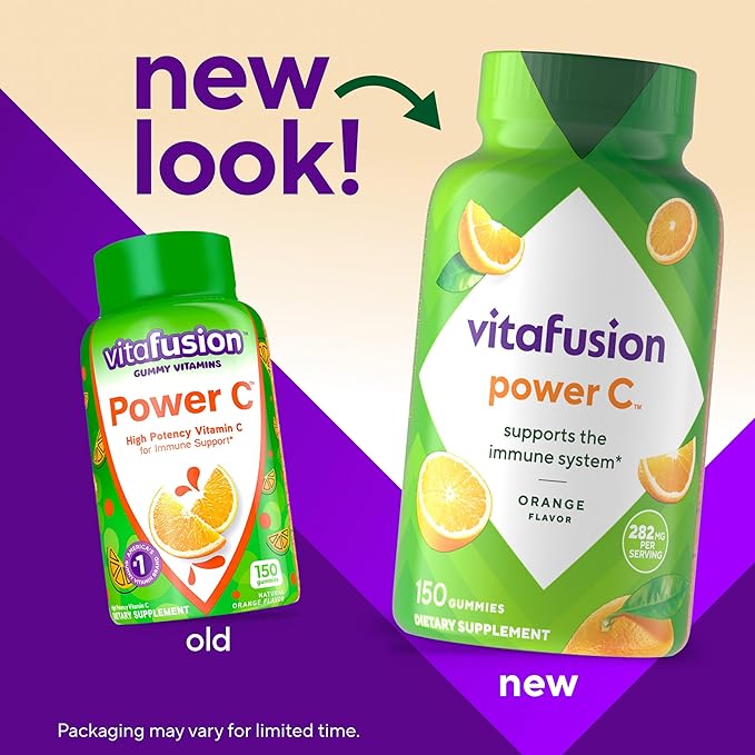 Vitafusion Power C Gummy Immune Support* with Vitamin C, Delicious Orange Flavor, 63ct (21 Day Supply)