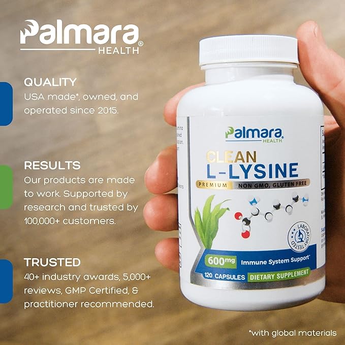 Clean L-Lysine 600mg, 120 Capsules | Vegan, Non-GMO, & Gluten Free (2)