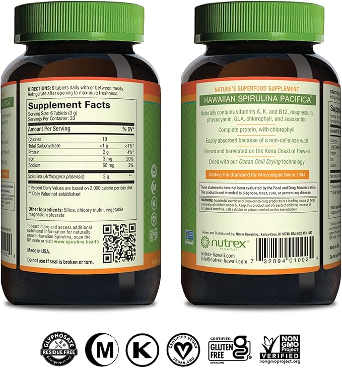 Nutrex BioAstin Astaxanthin Gummy + Pure Hawaiian Spirulina 500 mg Tablets 200 Count | Bundle