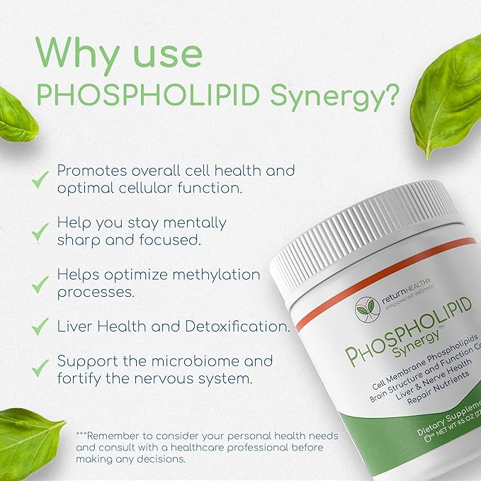 Phospholipid Synergy Powder | Antioxidant Powder for Cellular Repair | Brain Supplements for Memory and Focus | Liver Detox Supplements with an Advance Cleansing Formula | 270 g