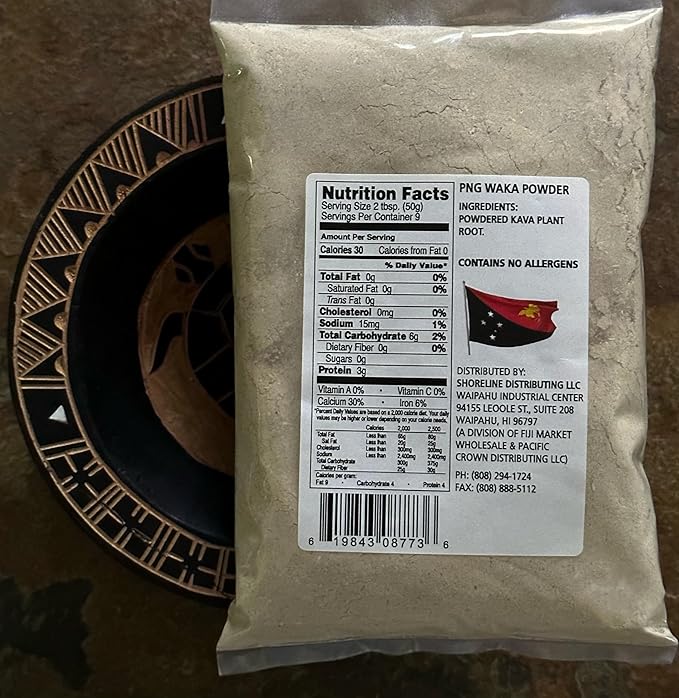 Tikaram's Kava Powder - Premium Papua New Guinea (PNG) Waka, 1/2 Pound (8oz), Fiji Market Wholesale LLC