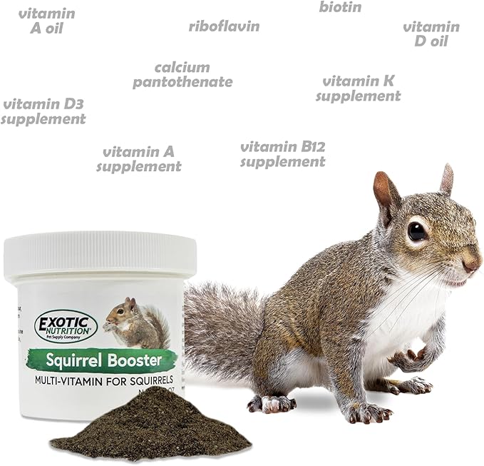 Squirrel-Cal and Squirrel Booster (2 Pack) - Ultra-fine Powdered Calcium Supplement - for Pet Squirrels