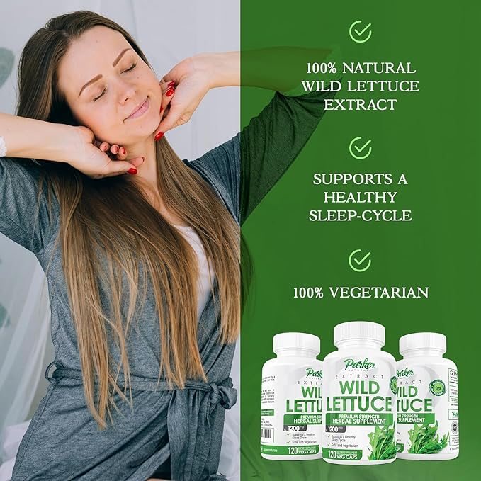 Wild Lettuce Extract – Herbal Sleep Supplement 1200mg, 4:1 Concentrated, Vegan Capsules, Soothes Discomfort, 60 Servings, 120 Count