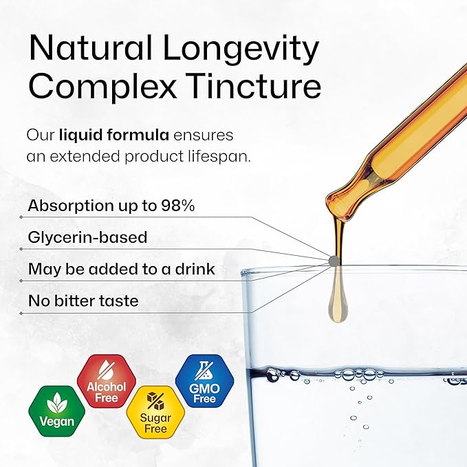 BIO KRAUTER Longevity Mushroom Supplement - Liquid Reishi Mushroom Complex with Goat’s Rue & Red Ginseng Root Extract - Vegan Tincture - Alcohol & Sugar Free Drops 4 Fl.Oz.
