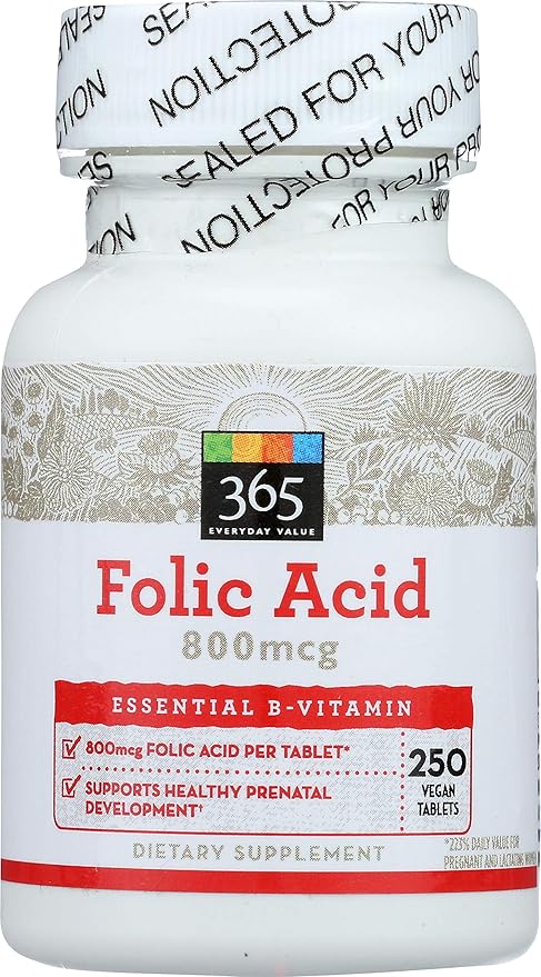 365 Everyday Value, Folic Acid 800mcg, 250 ct