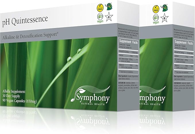 Natural Health International pH Quintessence - 40:1 Alfalfa Concentrate - 180 Vegan Capsules (60 Day Supply) – Alkaline The Body, Balance pH and Support Detox (2 Pack)