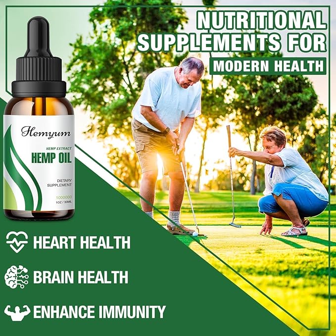 (3-Pack) Hemp Oil Drops High Potency - Relief Good Mood - Maximum Strength 1000,000 Natural Relax Hemp Oil - Organic Hemp Oils Tincture Extract - Vegan,Non-GMO Rich in Omega