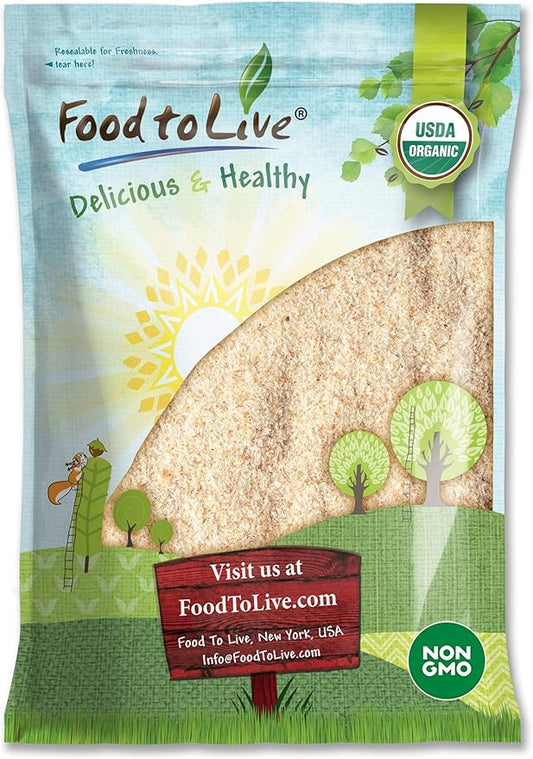 Food to Live - Organic Whole Psyllium Husks, 2 Pounds - Non-GMO Flakes, Vegan, Kosher, Keto Friendly, Raw, Unsweetened, Unflavored, Bulk, Rich in Dietary Fiber