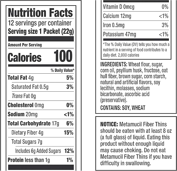 Metamucil Fiber Wafers Apple Crisp Packets, 2 ea