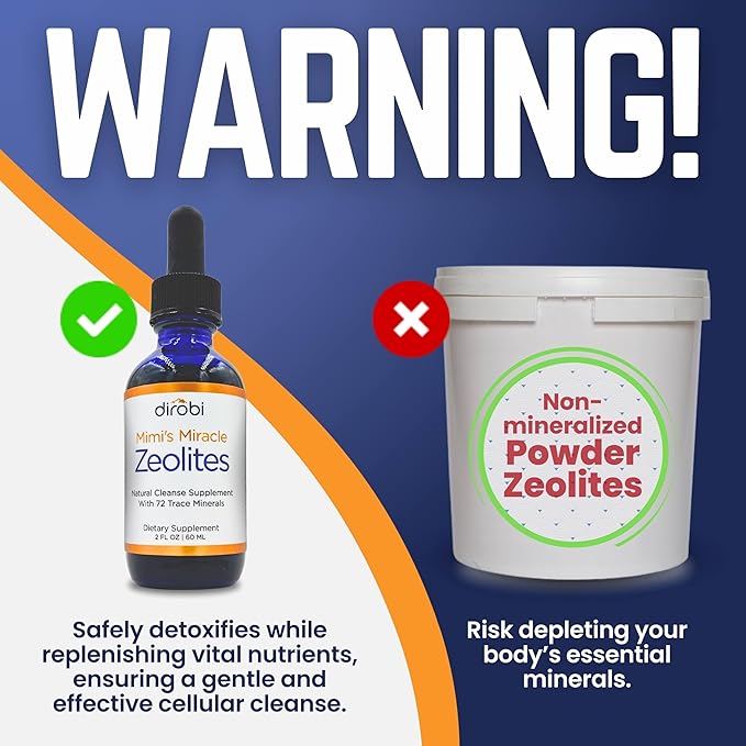 Mimi's Miracle Zeolites: Micronized Zeolite Supplement Liquid with 70 Trace Minerals - Supports Cell Restoration, Immune & Digestive Tract Health - (4 oz Bottle, 60 Day Supply)