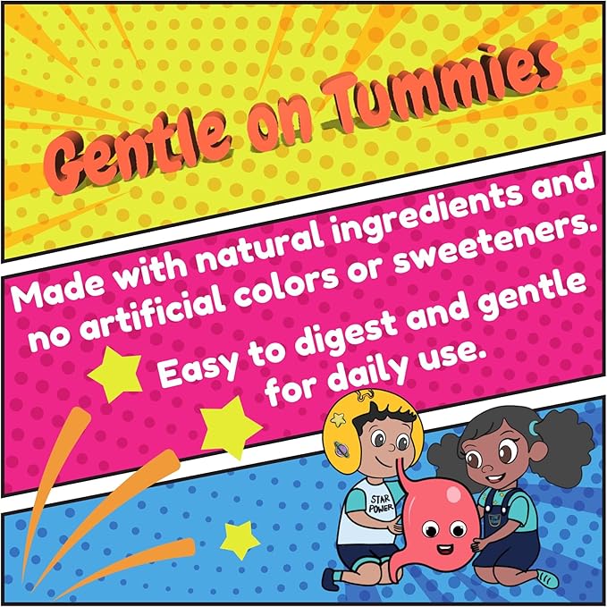 Stars Kids Multivitamin Gummies with Omega 3, Vitamins for Kids with A, B, C, D, Plant Based Multi Vitamins for Children, Manganese, 60 Star-Shaped Multivitamin for Kids, Gluten-Free Gummy Vitamins