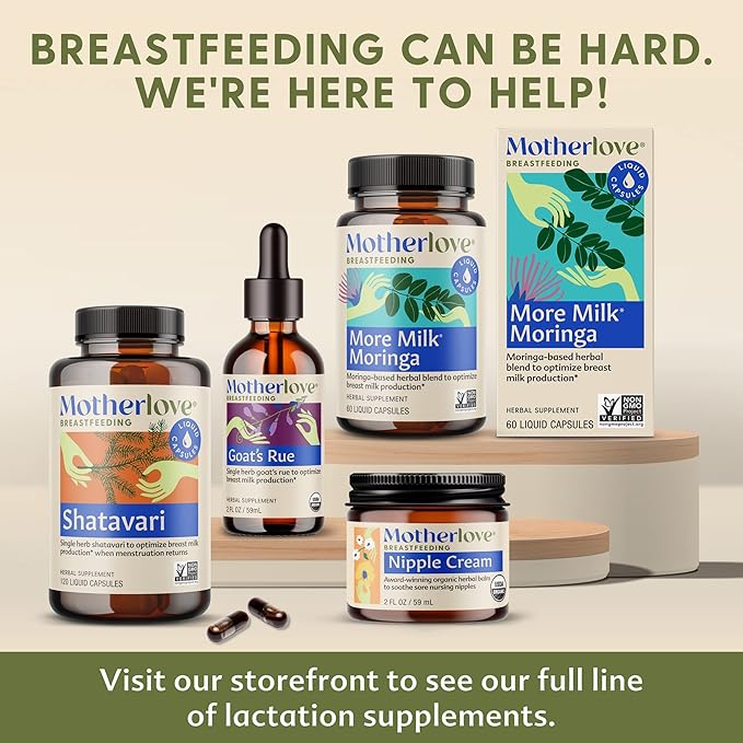 Motherlove More Milk Moringa (180 Liquid caps) Moringa-Based Lactation Supplement to Support Breast Milk Supply—Non-GMO, Organic Herbs, Vegan, Kosher