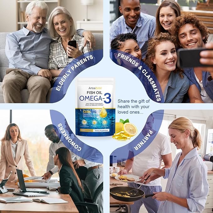 Fish Oil Softgels,Fish Oil Omega 3 Supplements Fatty Acids Including EPA and DHA for Women Men,240 Softgels