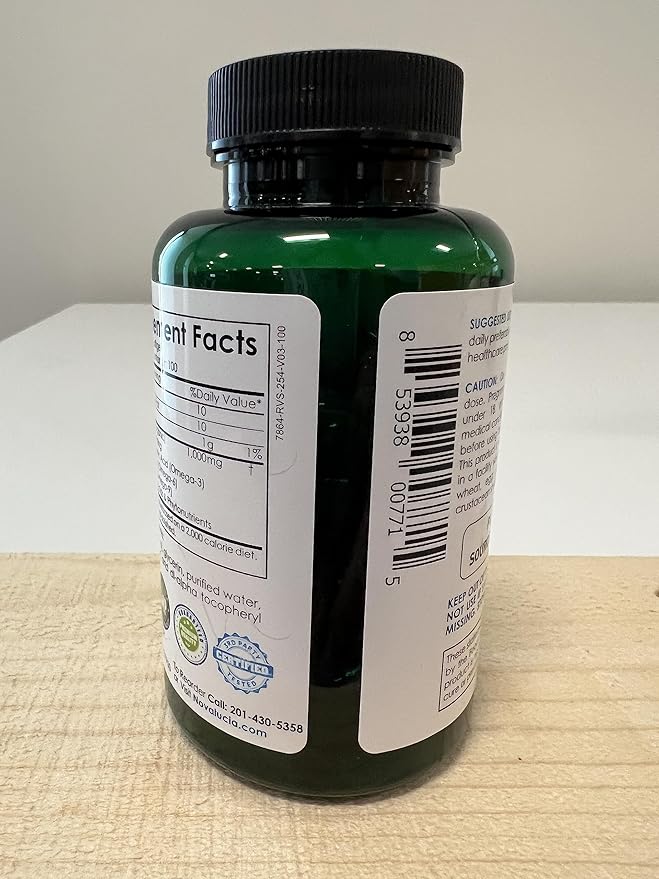 Natural Organic Flaxseed Oil 1,000 mg, Essential Omega 3 6 9 Natural ALA Healthy Hair Skin and Nails Gluten Free, Non-GMO, Hexane Free 100 Liquid Softgels