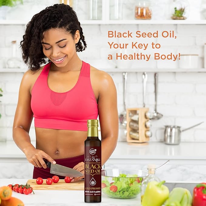 Eastanbul Cold Pressed Black Seed Oil, 8.45 Fl Oz, Premium Black Seed Oil Liquid, 100% Turkish Pure Blackseed, AKA Aceite De Semilla Negra, Kalonji, Nigella, Natural, Vegan