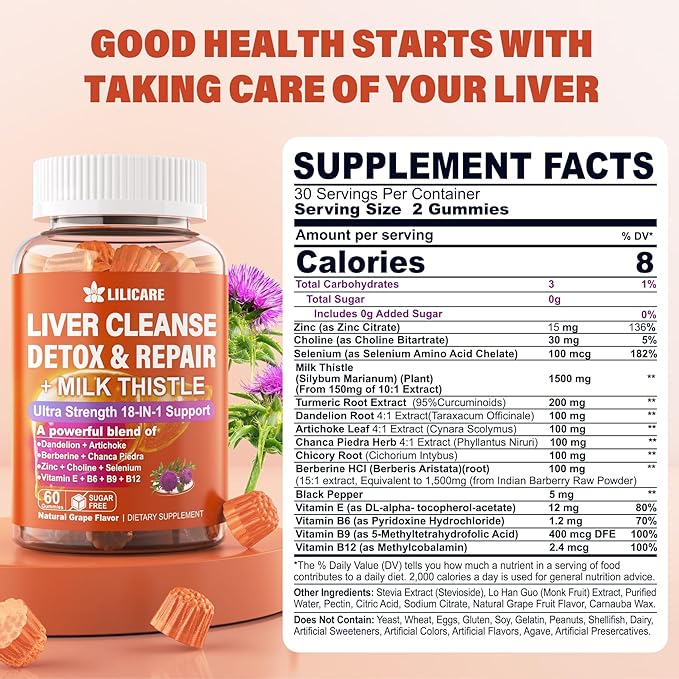 Bundle Vegan Omega 3 Supplement Gummies & Liver Cleanse Detox & Repair Gummies