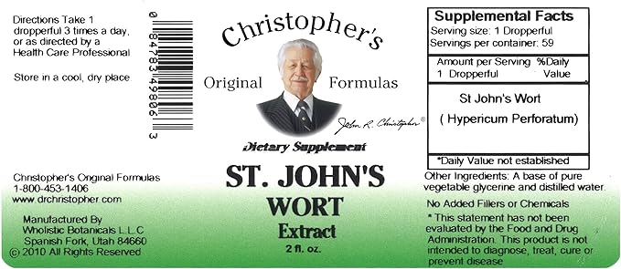 St. John's Wort Herb Glycerite Dr. Christopher 2 oz Liquid