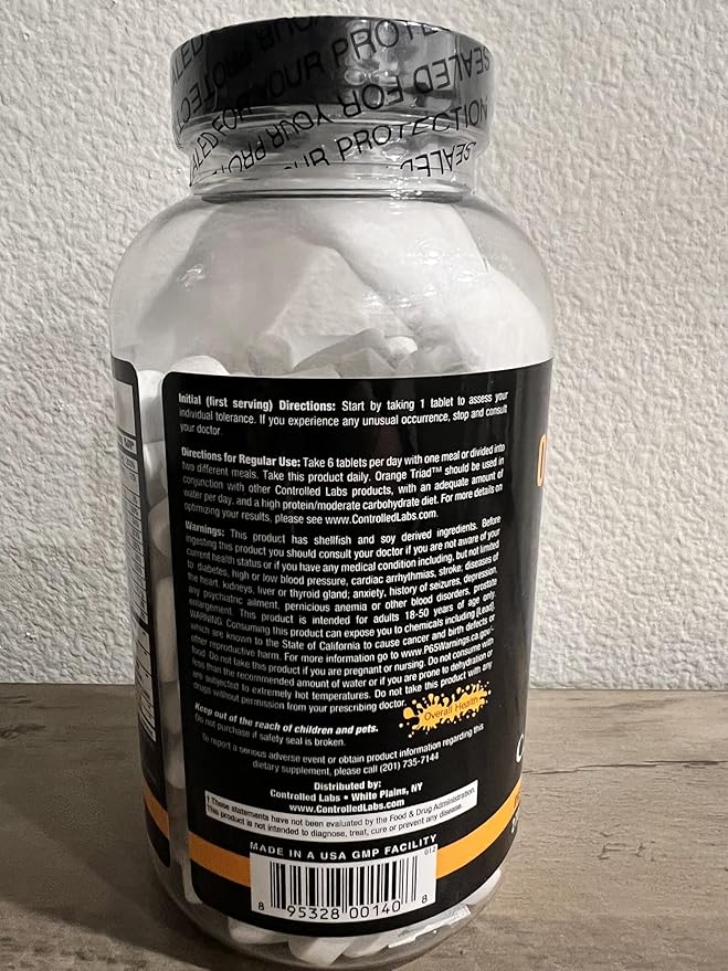 CONTROLLED LABS Overall Health Bundle, 45 Serving Orange Triad, 90 Count Orange Health IQ, 120 Count Orange Oximega Fish Oil, Muscle Building and Recovery Supplement for Men and Women