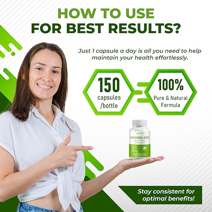 Dandelion Milk Thistle Artichoke Burdock Turmeric - Support Liver Health, Support Digestive Aid - Made and Tested in The USA